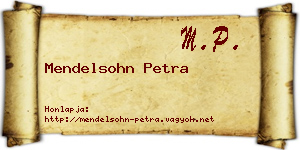 Mendelsohn Petra névjegykártya